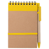 Notizbuch DIN A6 hoch, Umschlag: Karton, Inhalt: 70 linierte Seiten aus Recyclingpapier, inkl. Kugelschreiber